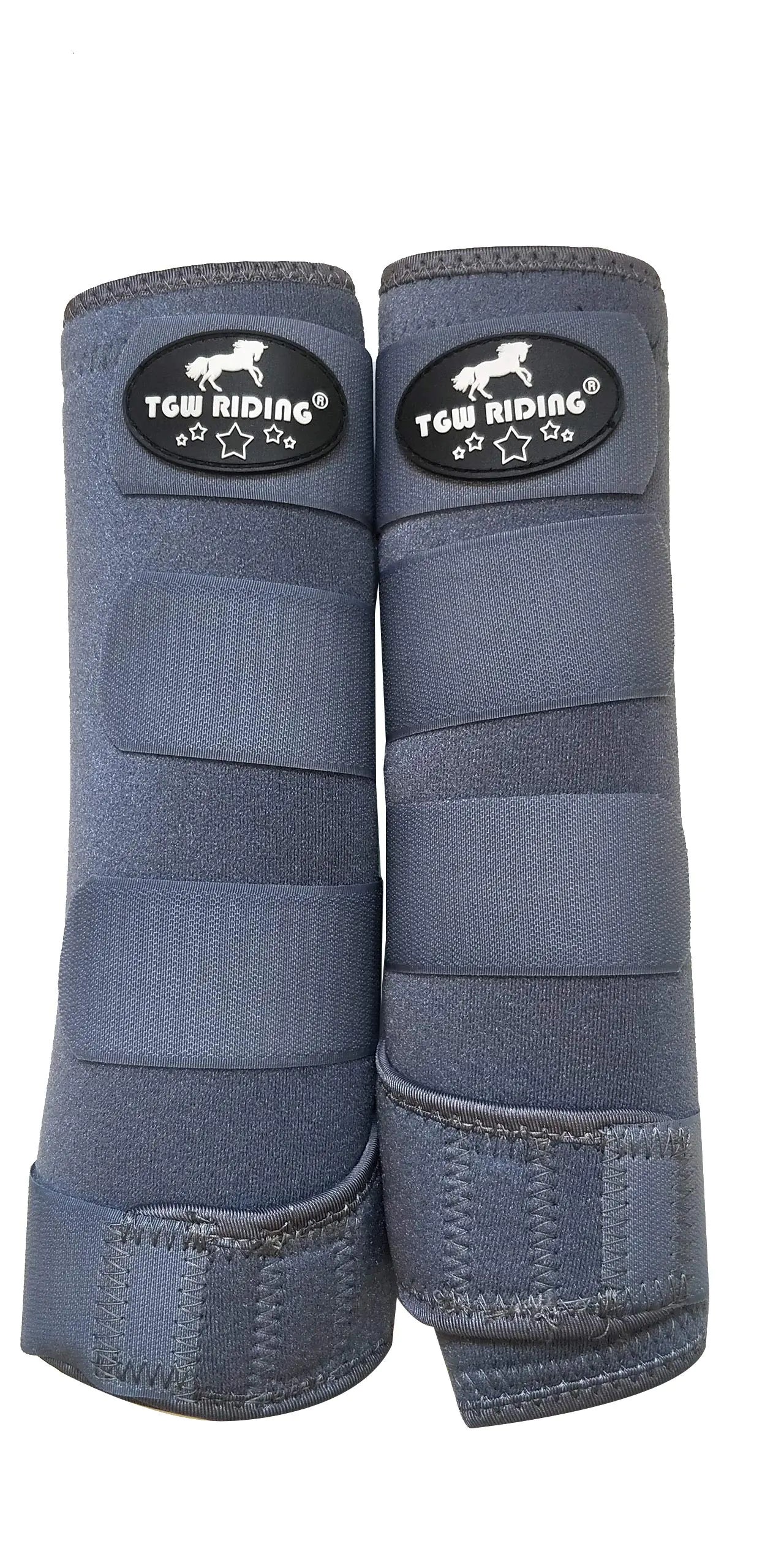 TGW RIDING Horse Sports Medicine Boots Horse Sport Boots Horse Leg Wraps One Pair (Gray M)