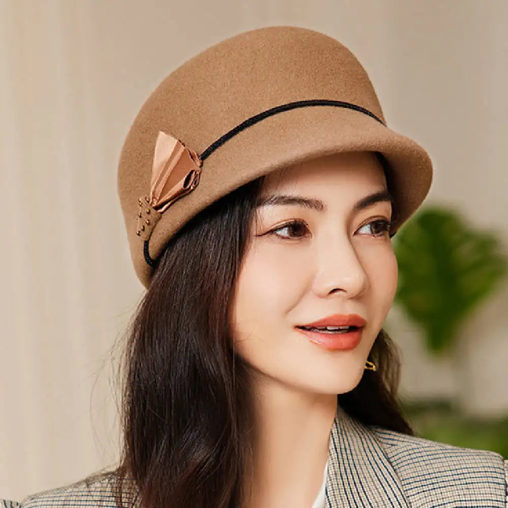Women's Vintage Equestrian Top Hat - Burgundy, Adjustable - view 2