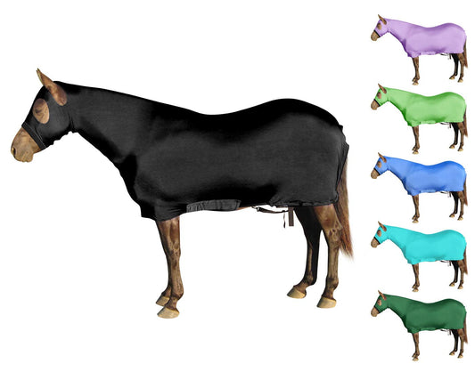 Paris Tack Lycra Full Body Sheet with Neck Cover - Black, Medium Mini Horse