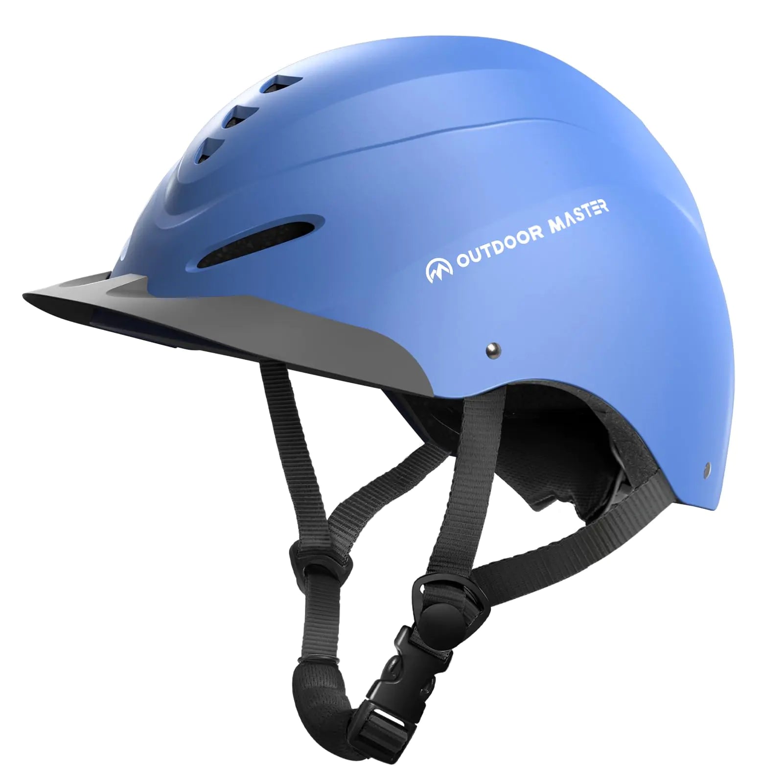 OutdoorMaster Equestrian Helmet with Sun Visor - Matte Blue, Small: 50-55cm | 6 1/4 - 6 7/8