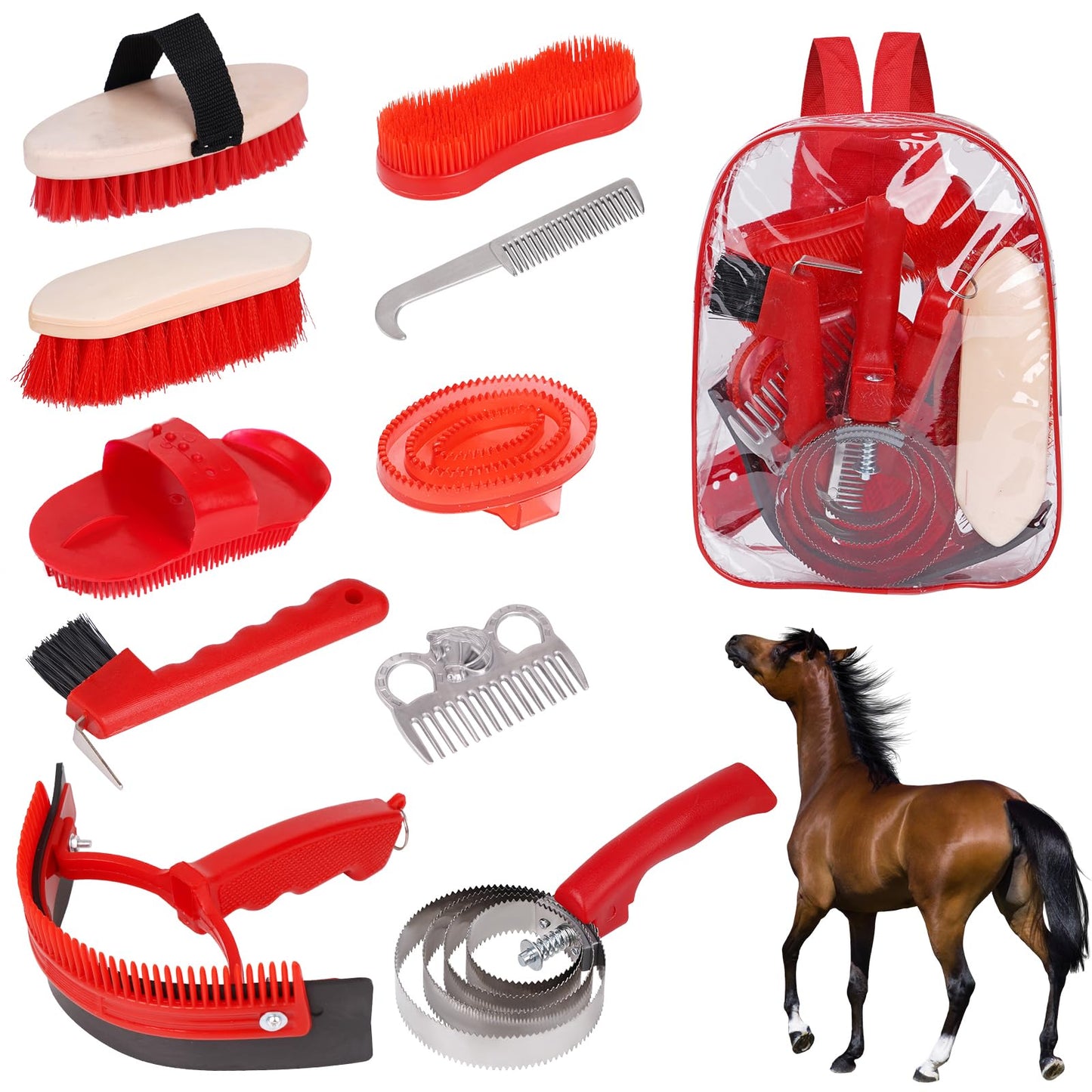KHEARPSL 10-Piece Horse Grooming Kit