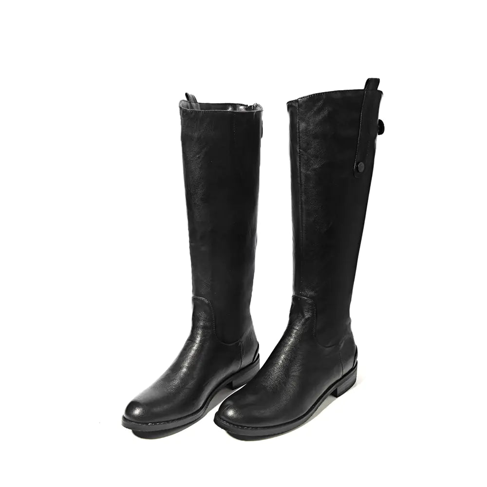 Contrasting Color Equestrian Riding Boots