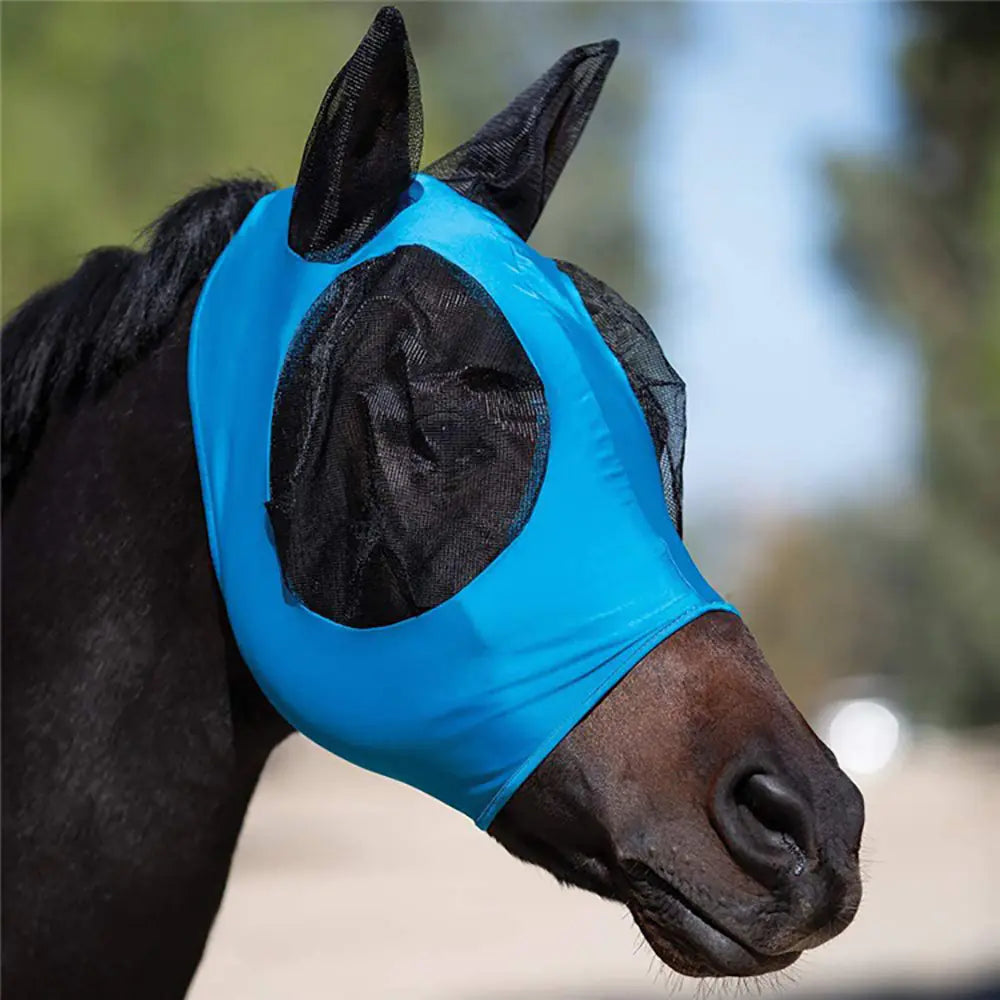 Horse Face Mosquito Protection Cover - Blue - view 2
