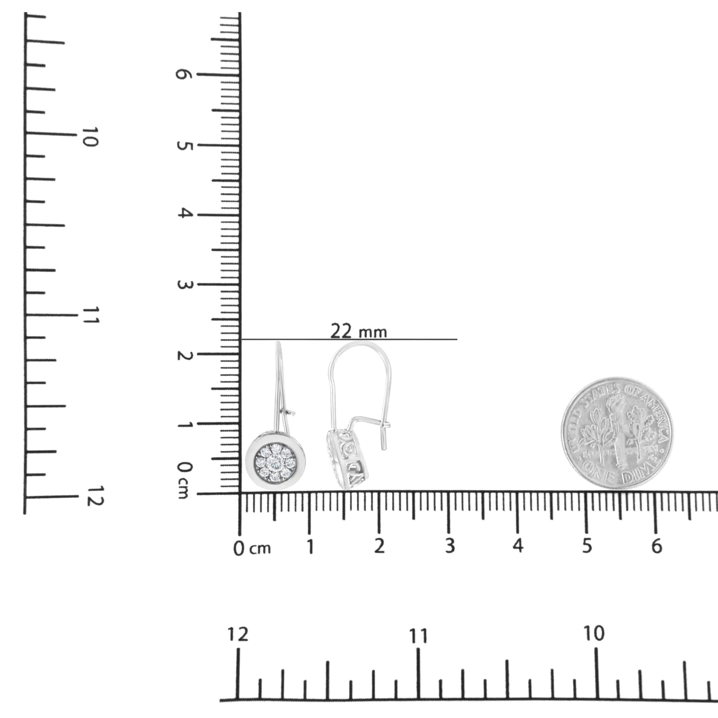 .925 Sterling Silver 5/8 cttw Lab Grown Diamond Cluster Earring (F-G Color, VS2-SI1 Clarity)