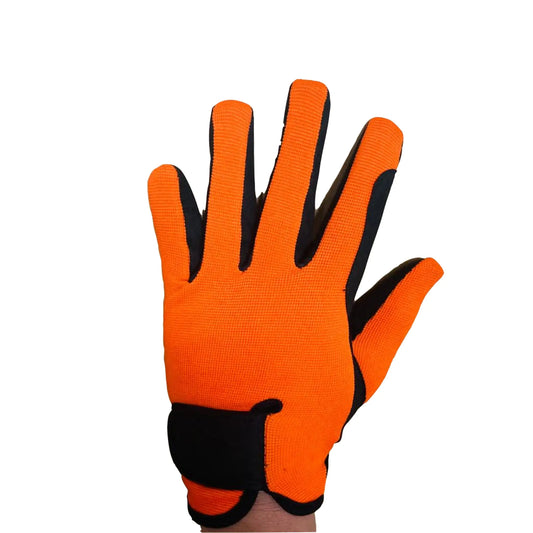 Youth All-Weather Equestrian Gloves - Orange, 6 - 8 Years