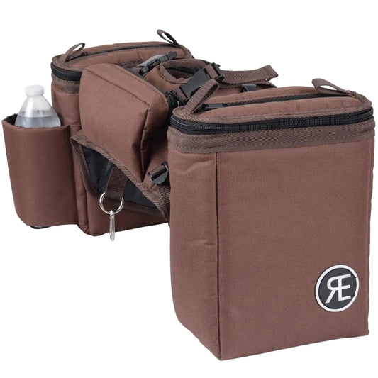 Reinsman Pommel Cooler Bag | Equestrian Durable Convenient Spacious 2-Side Nylon Insulated Bag with Stainless Steel Hardware | Easy Attachment to The Swell with Adjustable Strap Brown