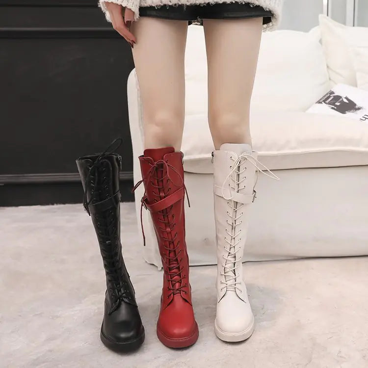 Knee-High Equestrian Riding Boots - Beige white, 37 - view 6