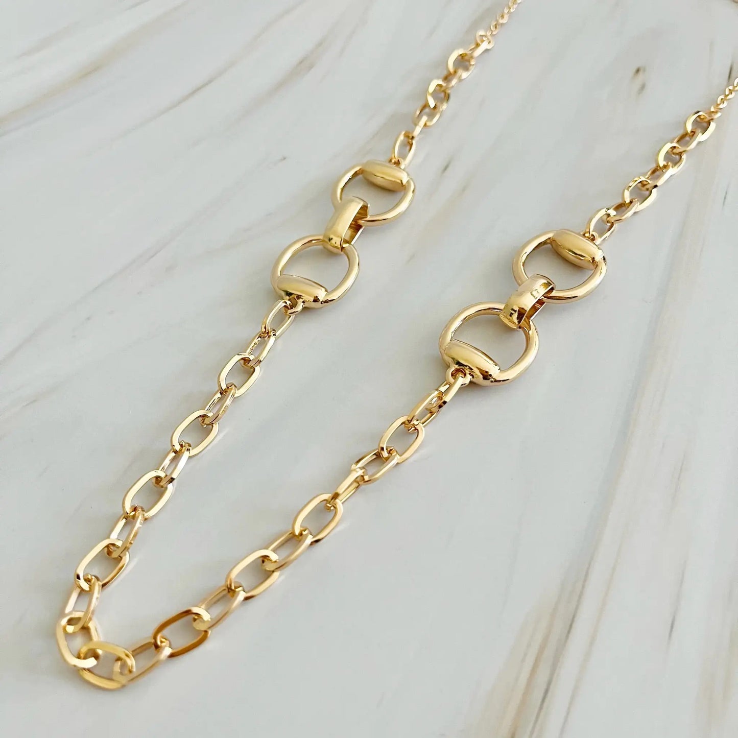 Double Equestrian Chain Necklace