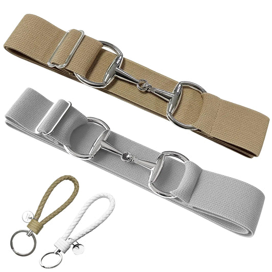 2pcs Elastic Equestrian Belt Equestrian Elastic Belt Equestrian Surcingle Buckle Belt Elastic Equestrian Belt Bit Buckle Leather Key Strap for Horseback Riding Equestrian Sports