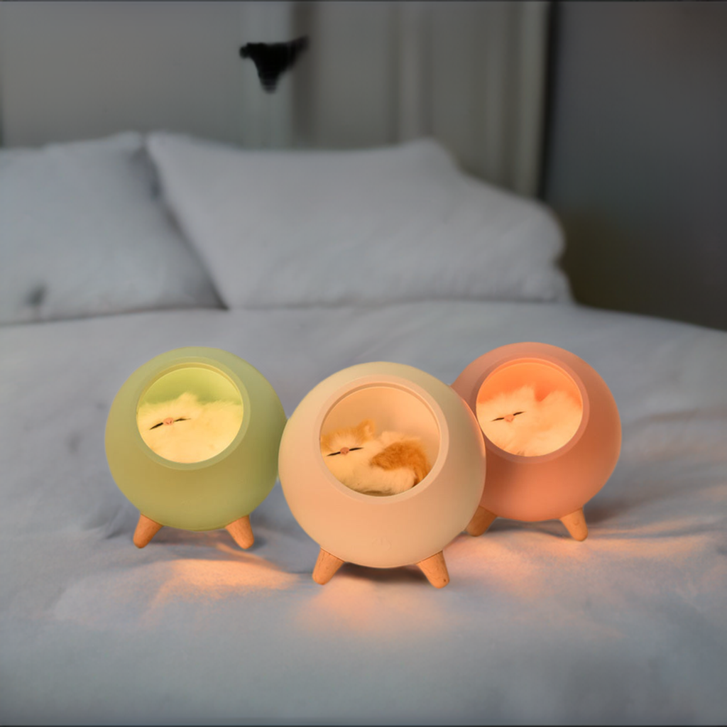 LED Cat Night Light USB Touch Bionic Dimming Atmosphere Room Decoration Lamp Holiday Gift
