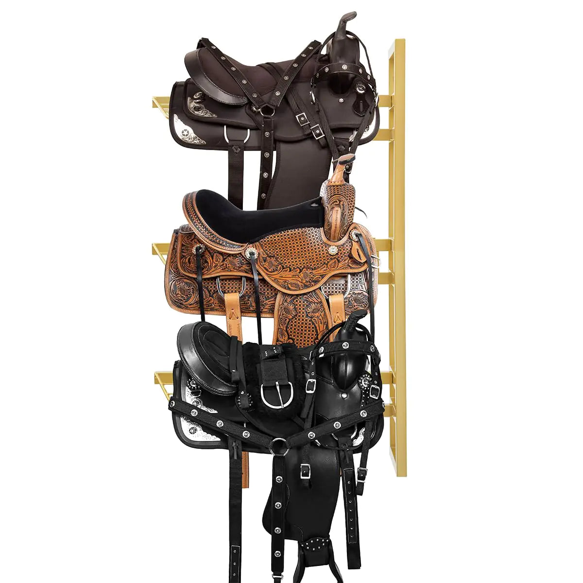 GOLASON 3-Tier Wall-Mounted Saddle Rack - view 2