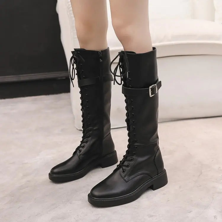Knee-High Equestrian Riding Boots - Red, 37 - view 10