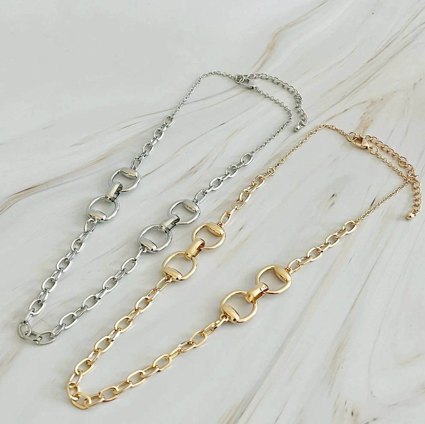 Double Equestrian Chain Necklace