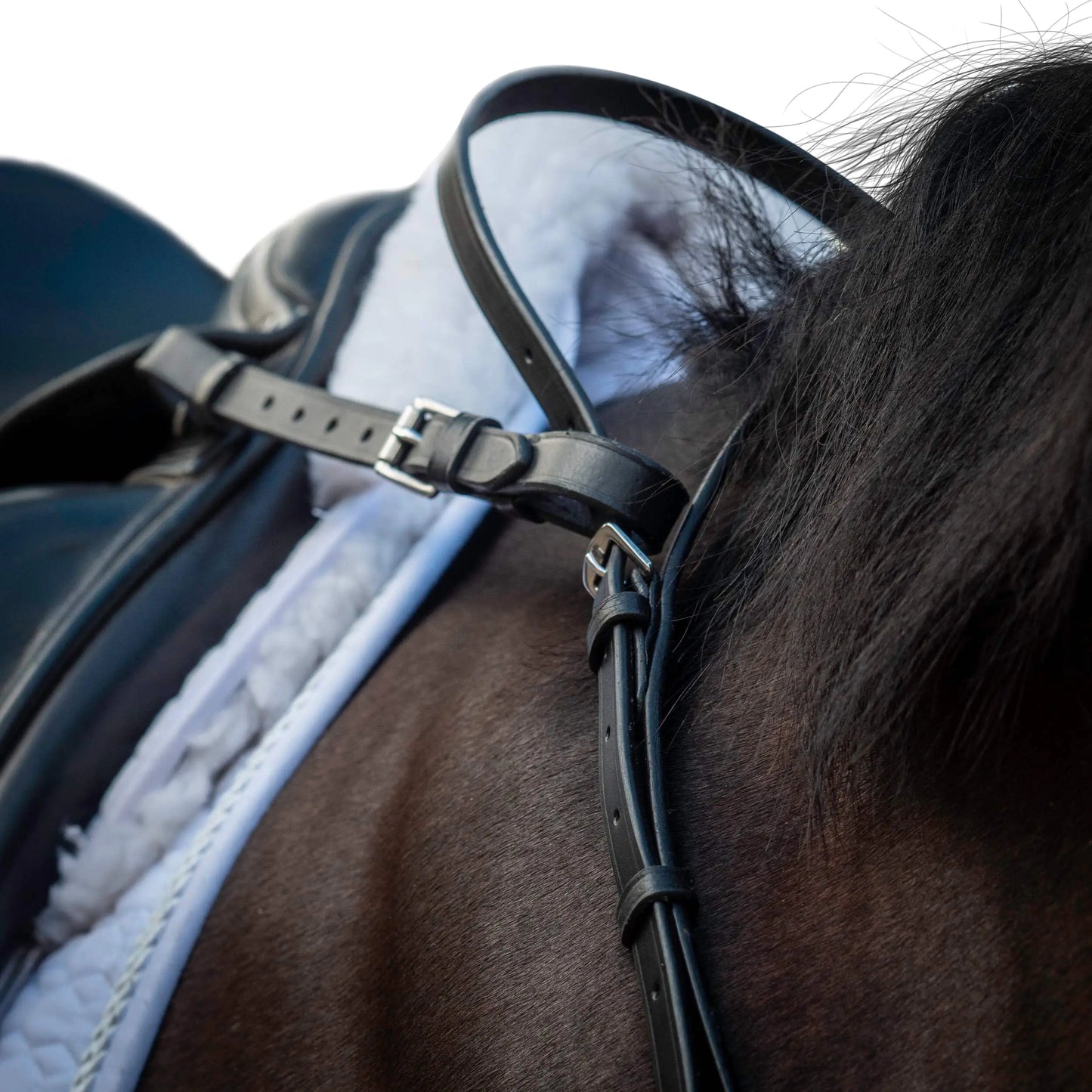 Flexible Fit Quiet Hands Safety Strap & Connector Bundle - Color: Havana - Connector: Saddle, Horse