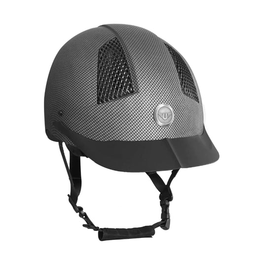 TuffRider Starter Carbon Fiber Print Equestrian Horse Riding Helmet-Black-Extra Large