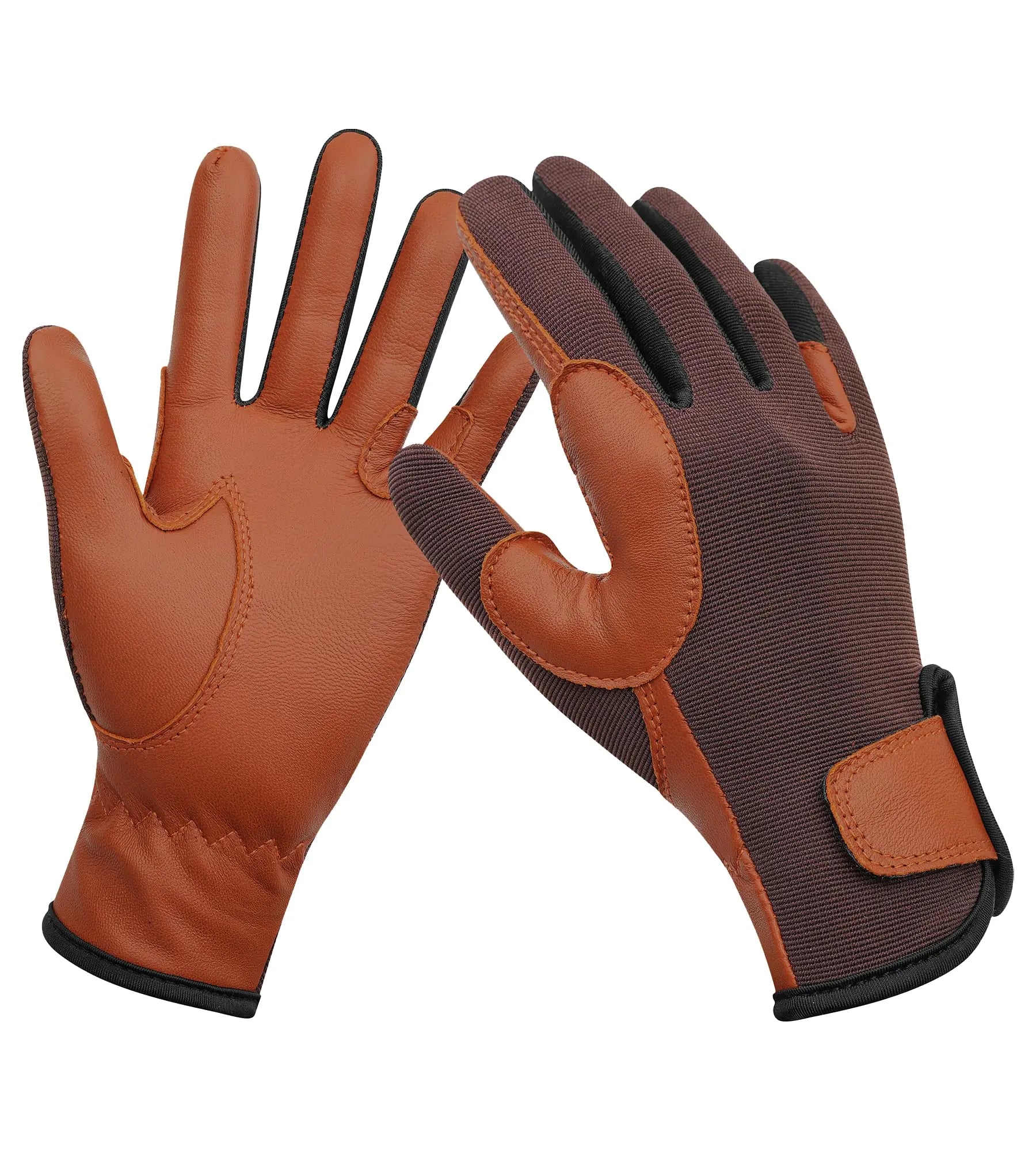 ChinFun Kids' Insulated Riding Gloves - Brown, M (Age 8-10)